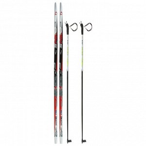 Комплект лыжный: пластиковые лыжи 190 см с насечкой, стеклопластиковые палки 150 см, крепления NNN «БРЕНД ЦСТ Step», цвета микс