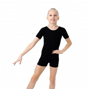 Grace Dance Купальник-шорты, с коротким рукавом, цвет чёрный
