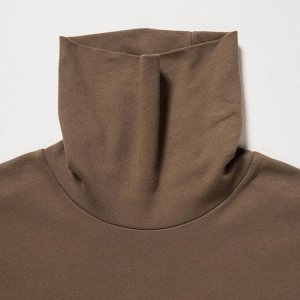 UNIQLO — мягкий лонгслив с высоким воротником — оранжевый