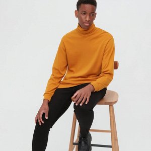 UNIQLO — мягкий лонгслив с высоким воротником — оранжевый