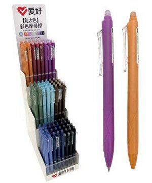Ручка Шпион "Пиши стирай" AIHAO CM-92 "Цветные" 0.5мм авт, ассорти 9 цветов, круглый корпус, цвета ассорти