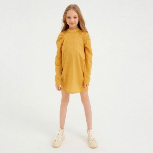 Платье детское MINAKU: Cotton collection цвет горчица, рост 146