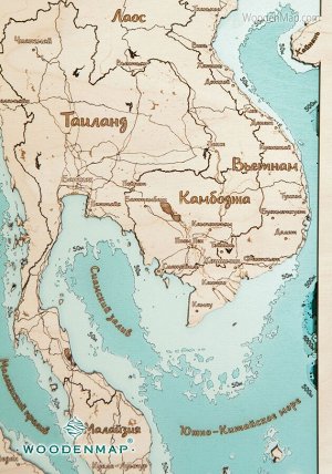 WoodenMap Карта Тайланда