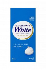 KAO «White» Увлажняющее крем - мыло для тела с ароматом белых цветов, 6шт по 85гр