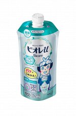 KAO &quot;Biore U&quot; Нежное жидкое мыло для тела, освежающий запах зеленых цитрусовых, сменка, 340мл