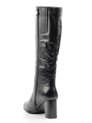 02-K91-D1 BLACK Сапоги зимние женские (натуральная кожа, натуральный мех (еврозима))