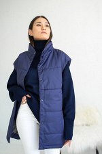 Жилет со стойкой oversize Нэви