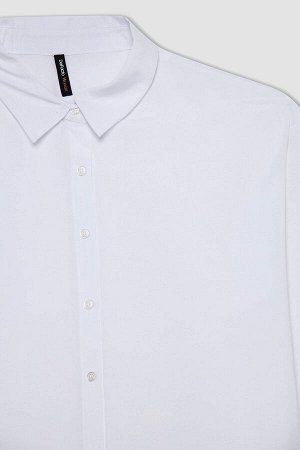 Рубашка свободного кроя DF Plus из поплина с длинными рукавами и воротником на пуговицах
