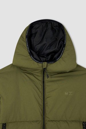 Синтетическая двусторонняя куртка с капюшоном Regular Fit