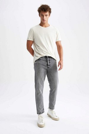 DEFACTO Джинсовые брюки узкого кроя с нормальной талией и рваными деталями в стиле 90-х