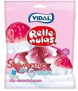 Мармелад со вкусом клубники и сливок Vidal Straberry ad Cream / Видал 100 гр