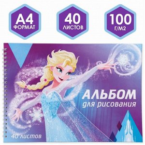 Альбом для рисования А4, 40 листов 100 г/м?, на гребне, Холодное сердце