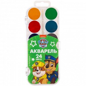 Paw Patrol Акварель медовая «Щенячий патруль», 24 цвета, без кисти