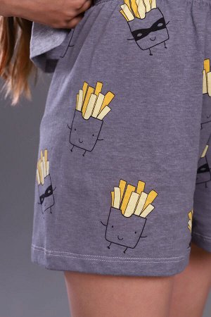 Jersey Lab Пижама с шортами для девочки Картошка фри арт. ПД-019-046