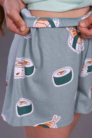 Jersey Lab Пижама с шортами для девочки Суши-роллы ПД-009-044