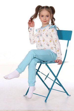 Пижама с брюками для девочки Мышки-горошки арт. ПД-016-031
