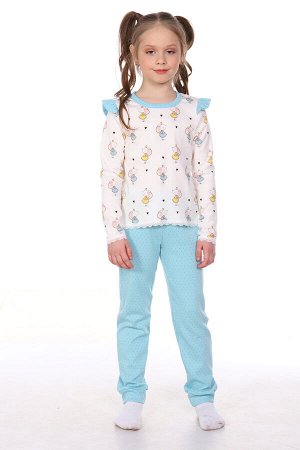 Пижама с брюками для девочки Мышки-горошки арт. ПД-016-031