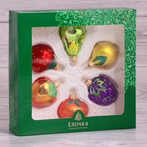 Ёлочные игрушки набор 6 шт. «Фрукты»
