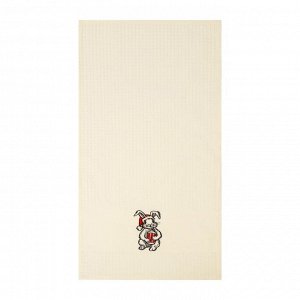 Набор полотенец вафельных Линейные кролики, размер 33х60см, 2 шт,  вафля 190г/м, 100% хлопок