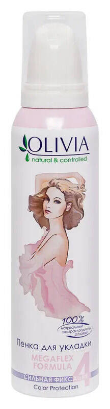 Olivia Пенка для укладки волос сильной фиксации с экстрактом родиолы розовой, 150мл