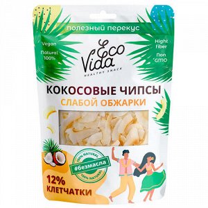Кокосовые чипсы слабой обжарки EcoVida, 15 г