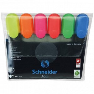 Набор маркеров текстовыделителей 6 цветов, 1-5.0 мм, Schneider Job, микс