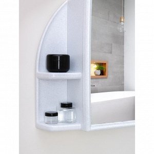 Шкафчик для ванной комнаты c зеркалом «Орион», цвет белый мрамор