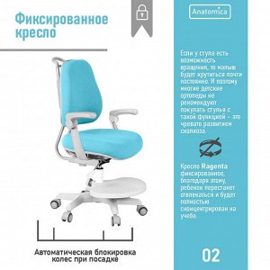 Детское ортопедическое кресло Anatomica Ragenta с подлокотниками голубое