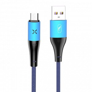 Кабель USB - micro USB SKYDOLPHIN S49V  100см 3A (blue)