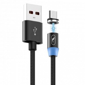 Кабель USB - micro USB SKYDOLPHIN S59V магнитный  100см 2,4A (black)