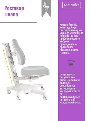 Детское ортопедическое кресло Anatomica Armata черное