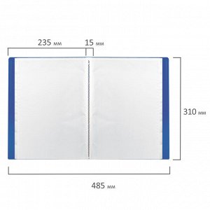 Папка 10 вкладышей BRAUBERG Office, синяя, 0,5мм, 222625