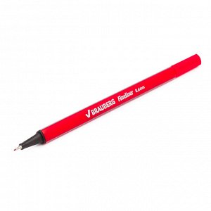 Ручка капиллярная (линер) BRAUBERG Aero, КРАСНАЯ, трехгранная, металлич. наконечник, 0,4мм, 142254