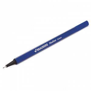Ручка капиллярная (линер) BRAUBERG Aero, СИНЯЯ, трехгранная, металлич. наконечник, 0,4мм, 142253