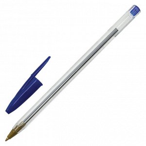Ручка шариковая STAFF Basic Budget BP-04, СИНЯЯ, линия письма 0,5 мм, с штрихкодом, 143868