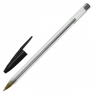 Ручка шариковая STAFF Basic Budget BP-04, ЧЕРНАЯ, линия письма 0,5мм, с штрихкодом, 143869
