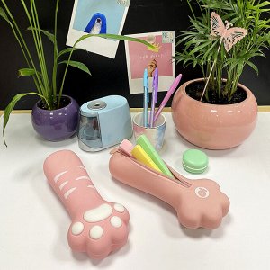 Пенал - косметичка ЮНЛАНДИЯ на молнии, силикон, Paw Pink, розовый, 20х7 см, 1 шт., 270057