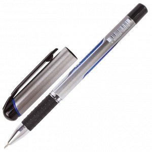 Ручка шариковая масляная с грипом BRAUBERG Signature, СИНЯЯ, печать, 0,7мм, линия 0,35мм, 142688