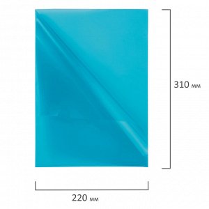Папка-уголок BRAUBERG, синяя 0,10мм, 223964