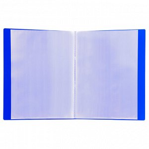 Папка 40 вкладышей BRAUBERG "Neon", 25мм, неоновая синяя, 700мкм, 227455