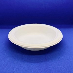 Тарелка глубокая Д 180 мм, белая, кукурузный крахмал, 1*25 шт. (400 шт./ 16 уп. в кор.)