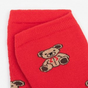 Носки зимние детские «Мишки», цвет красный