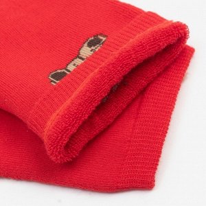 Носки зимние женские «Мишки», цвет красный