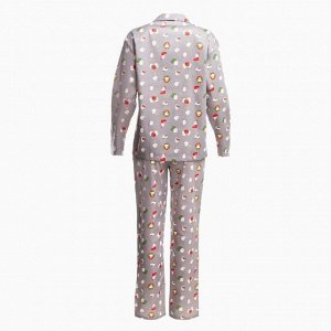 Пижама новогодняя женская (рубашка, брюки) KAFTAN «Зайка», серая