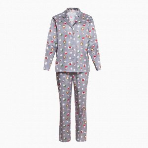Пижама новогодняя женская (рубашка, брюки) KAFTAN «Зайка», серая