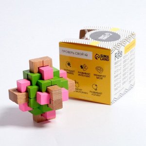 Puzzle Головоломка деревянная сборная разноцветная 7,5х7,5х7,5 см
