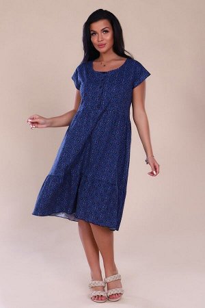 Платье с пуговицами и сборкой - Шанталь clover - синий