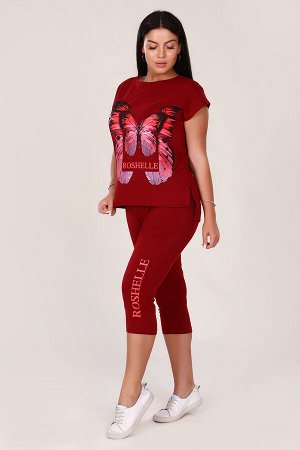 Костюм с бриджами - Бабочка ROSHELLE - КД290 - бордовый