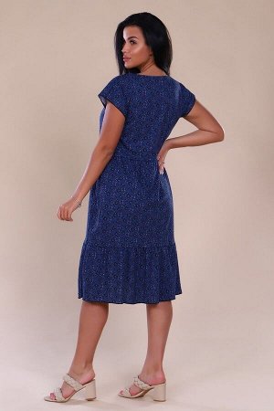 Платье с пуговицами и сборкой - Шанталь clover - синий