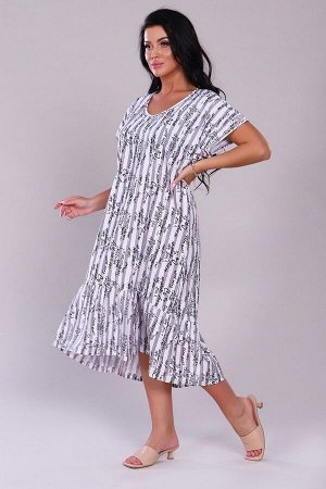 Платье асимметричное - VETA - 441 - серый
